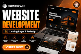 redesign squarespace website into a modern professional website, squarespace
