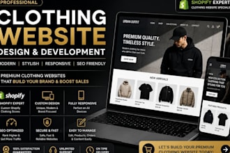 design shopify clothing website, streetwear website, clothing brand website