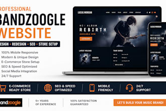 design a professional bandzoogle website for musicians bands