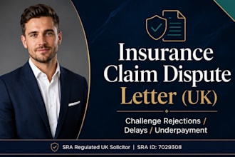 draft a UK insurance claim dispute letter as professional UK solicitor