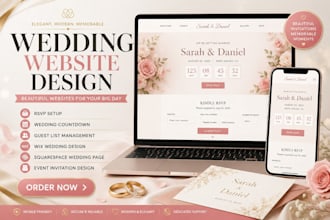 create a wedding website, rsvp, countdown, event invitation and guest site