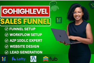 build gohighlevel landing page and automation funnel sales funnel