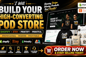 do print on demand store etsy shop design printify printful shopify pod store