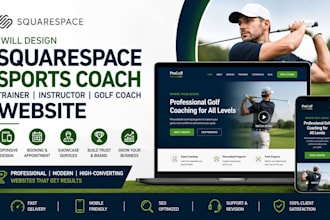 design squarespace sports coach trainer instructor golf coach website