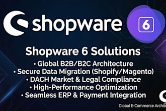 setup a standard shopware 6 store and migrate your data from shopify or magento