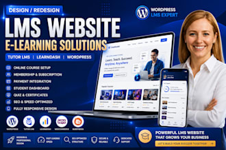 create lms website, elearning website with tutor lms