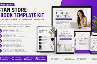 design stan store ebook template kit blogging system copy writing swipe file