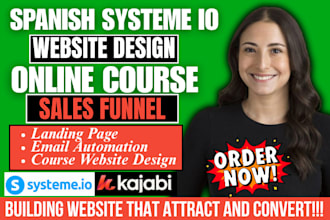 spanish systeme io website design, systeme io landing page, systeme io expert