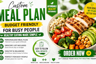 create a budget friendly meal plan and digital diet planner for busy people