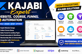 design kajabi website online course sales funnel landing page and automation