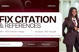 fix and format citations and references in apa, mla, harvard, and chicago style