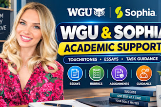 help complete online course, assigned tasks, sophia learning, capella, studycom