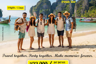 design professional travel posters and tour package ads