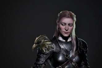 create realistic 3d character ,armor design, cinematic renders, fantasy warriors