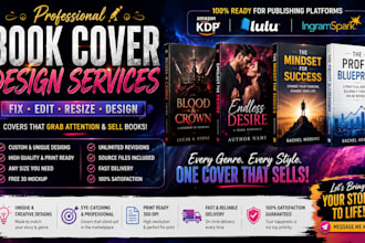 fix, edit, resize, book cover design, KDP, lulu, ingramspark and formatting