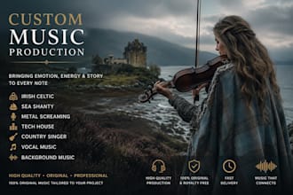 create irish celtic, sea shanty, metal screaming, tech house