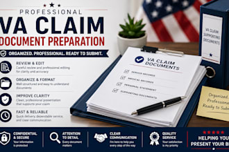 review VA medical records and provide professional claim support