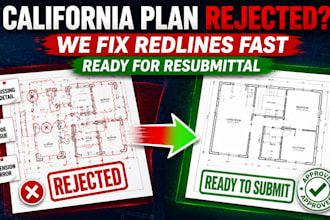 fix redlines corrections for permit plans, california compliance help fast