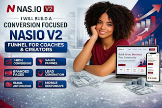 build a conversion focused nasio v2 funnel for coaches and creators