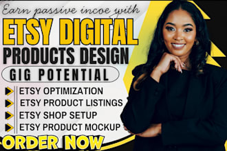 create etsy mockups, etsy listing thumbnails, canva templates, seo and listings