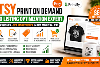 do etsy print on demand printify pod SEO listing optimization expert etsy shop