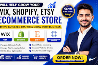 promote wix wears ecommerce online store google ads etsy shopify website traffic