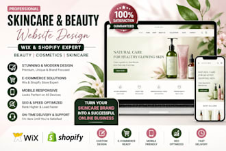 skincare website, wix skincare store beauty website design cosmetics website