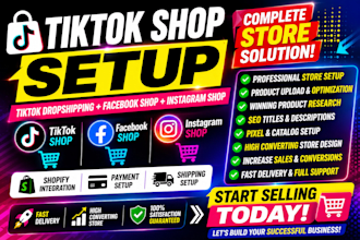 do tiktok shop setup tik tok dropshipping facebook shop instagram shop