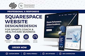 build squarespace website design, redesign for sports coach, healthcare business