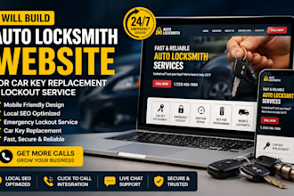 build auto locksmith website for car key replacement and lockout service