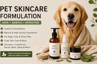 formulate custom pet shampoo, balm, and skincare products for cats and dogs