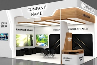 do 3d exhibition booth, stand, kiosk and event stage design