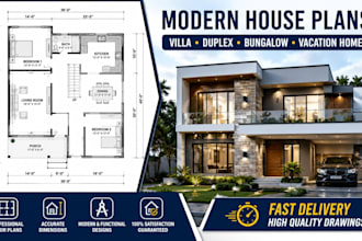 craft house architectural plan villa duplex flat bungalow vacation home drawing