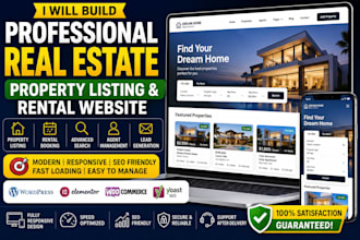 build real estate property listing and rental website with lead generation