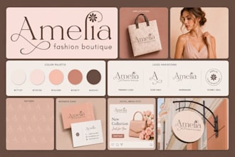 design minimalist business logo, brand identity with branding kit