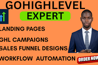 be ghl gohighlevel expert to setup highlevel website funnel workflow automation