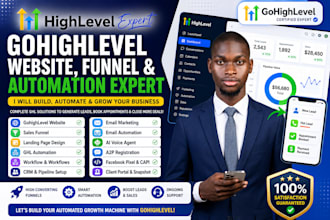 build gohighlevel website, sales funnel, workflow automation CRM setup