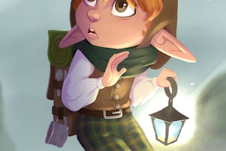 create your fantasie character as a digital illustratin