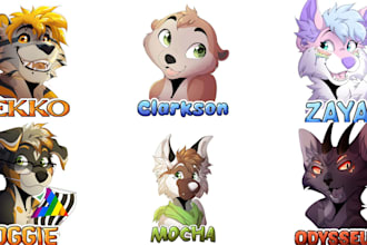 design furry badge, con badge furry, name tag, custom badge art