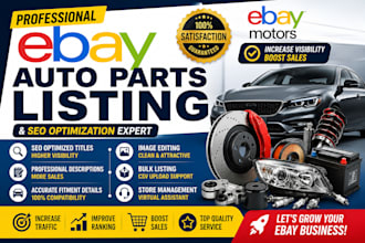 do ebay auto parts listing, ebay seo listing, and ebay motors optimization