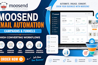 create moosend email marketing automation workflows campaigns funnels