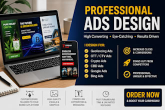 design ads banner for geofencing ads, ott ads, crypto ads, cbd ads, google ads