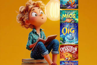 design cartoon book covers and character artwork