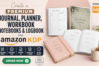 create a premium journal, planner, workbook notebooks and logbook for amazon KDP