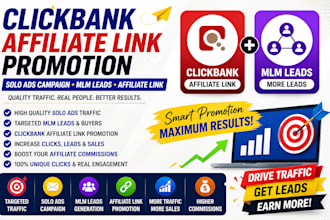 clickbank affiliate link promotion solo ads campaign MLM leads affiliate link