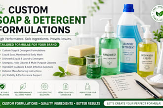 develop market ready soap and detergent recipes