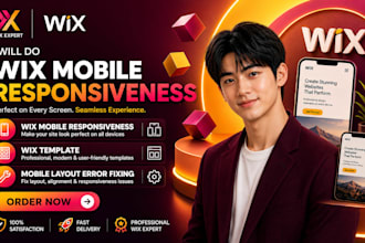 do wix mobile responsiveness, wix template, desktop  layout error fixing SEO