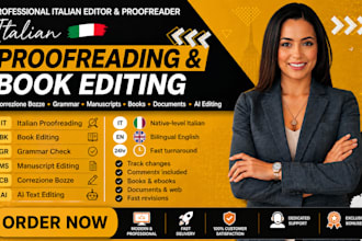 proofread edit and correct italian text book manuscript document professionally