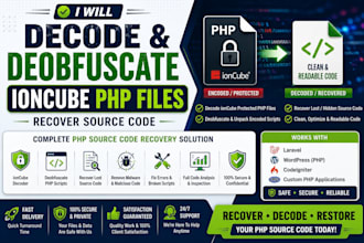 decode, deobfuscate, ioncube any php files and recover source code