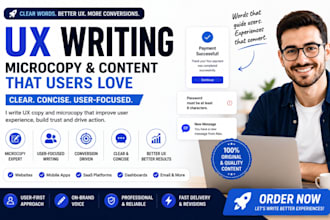 write UX microcopy, website copy and saas user experience content blog writing